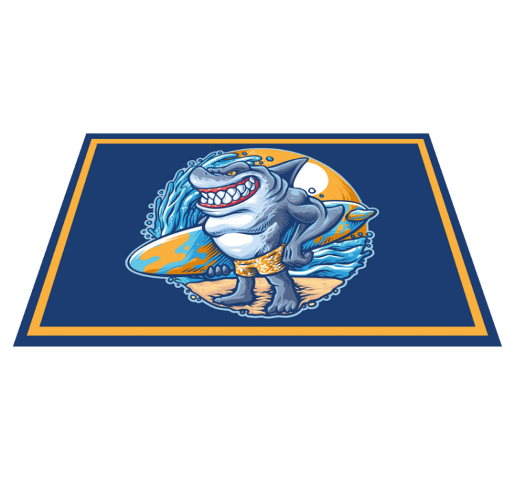 σανίδα του καρχαρία καρτούν κινούμενα σχέδια μοντέρνο χαλί - TenStickers