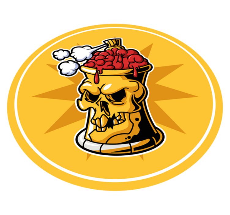 χαλί εφηβικής κρεβατοκάμαρας κρανίο εγκεφάλου μπολ - TenStickers