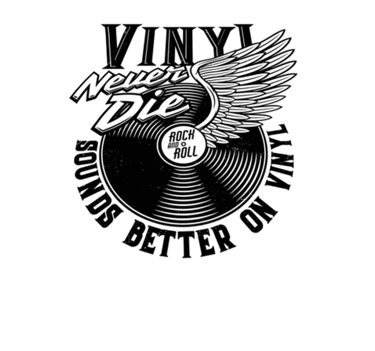 φτερωτός δίσκος βινυλίου με χαλί κρεβατοκάμαρας με κείμενο - TenStickers