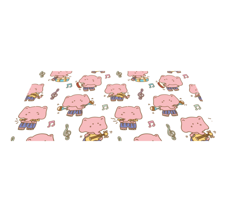 παιδικό χαλί δαπέδου παιχνιδιάρικοι μουσικοί ελεφάντων - TenStickers