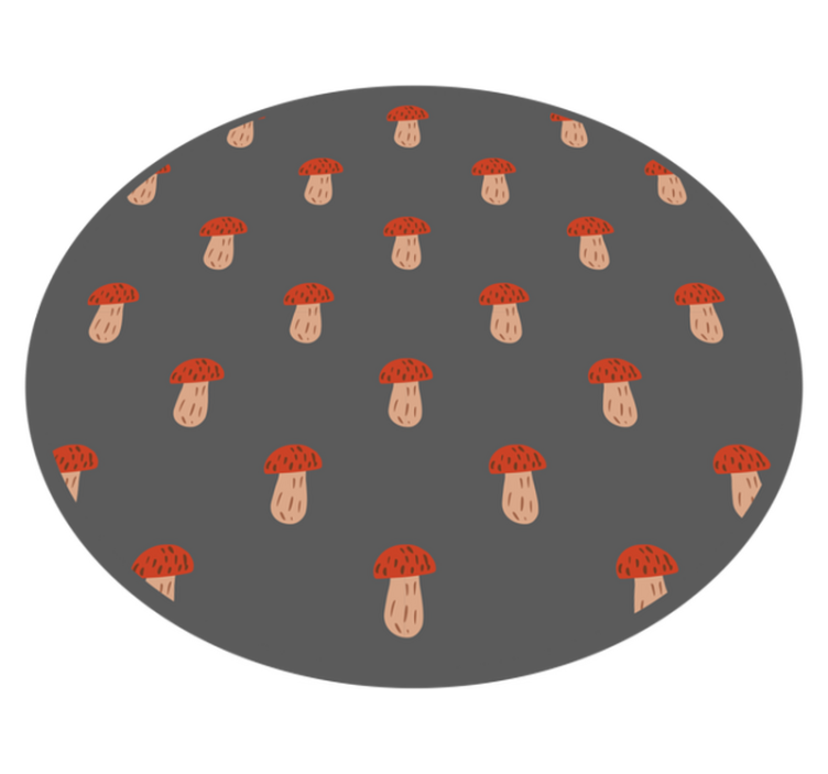 κλασικά μανιτάρια γκρι φόντο floral χαλί - TenStickers