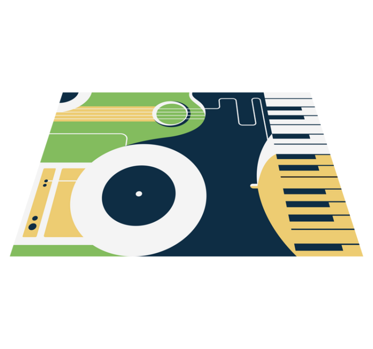 αφηρημένη μουσική τέχνη στυλ σαλόνι χαλί - TenStickers