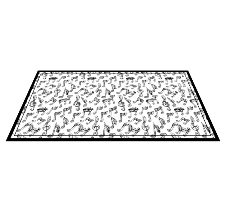 Χειροποίητες μουσικές νότες ορθογώνιο χαλί - TenStickers