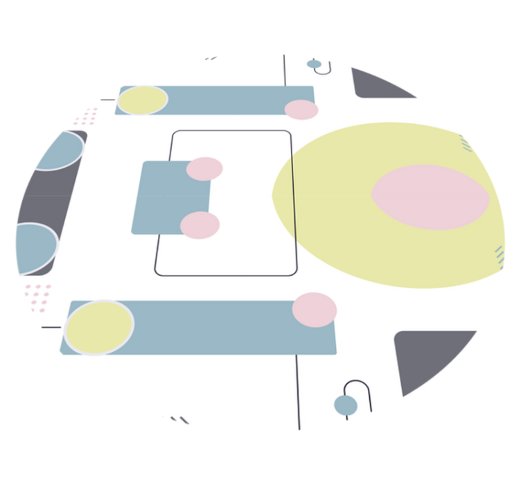 Χαλί γεωμετρικού σχεδιασμού Αφηρημένα Κυκλικά Σχήματα - TenStickers