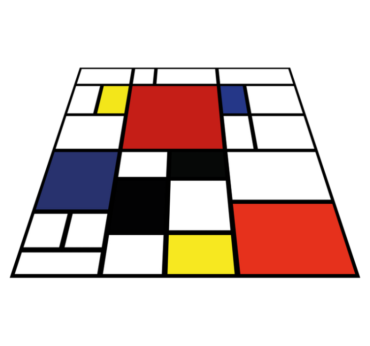 αφηρημένο μπλοκ τετράγωνο χαλί βινυλίου - TenStickers