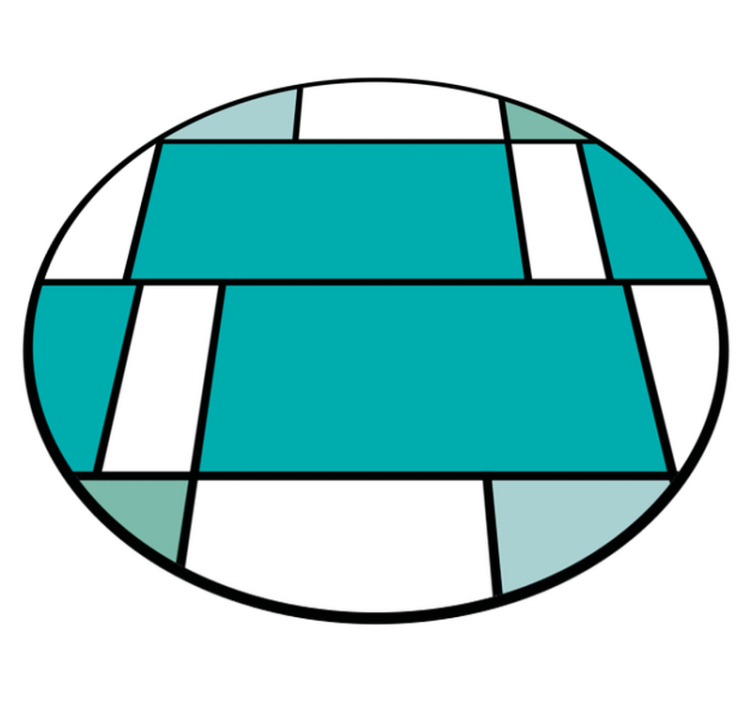 πράσινο τετράγωνο χρώμα μπλοκάρει κυκλικό χαλί - TenStickers