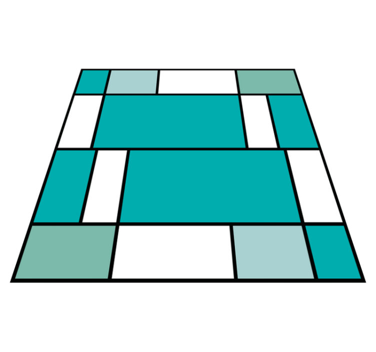 xαλί γεωμετρικού σχεδιασμού μπλε πλακάκια μονδριανού - TenStickers