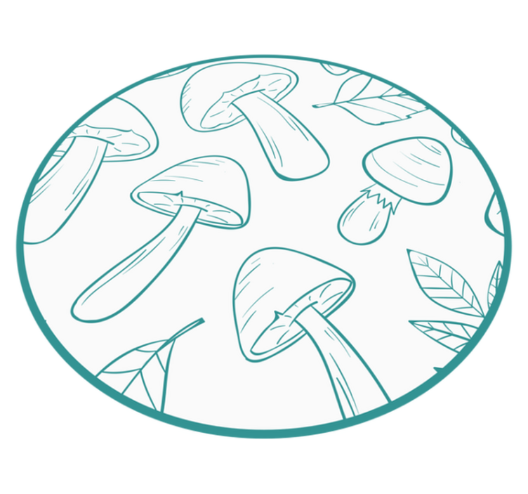 λευκό και γαλάζιο μανιτάρια χαλί φύσης βινυλίου - TenStickers