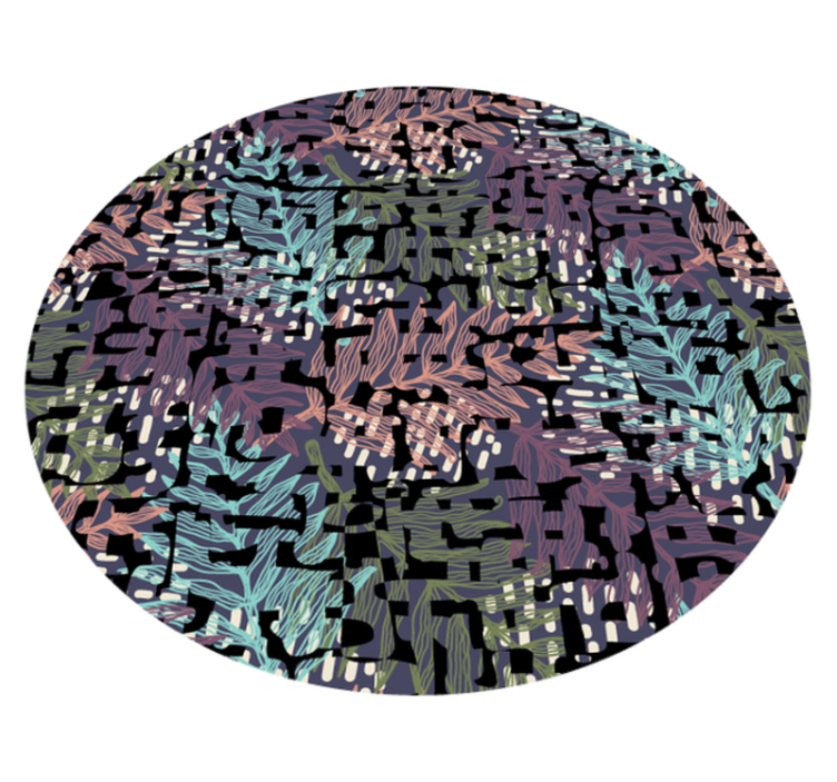 xαλί βινυλίου με λουλούδια φυλλώδη βοτανικά στοιχεία - TenStickers