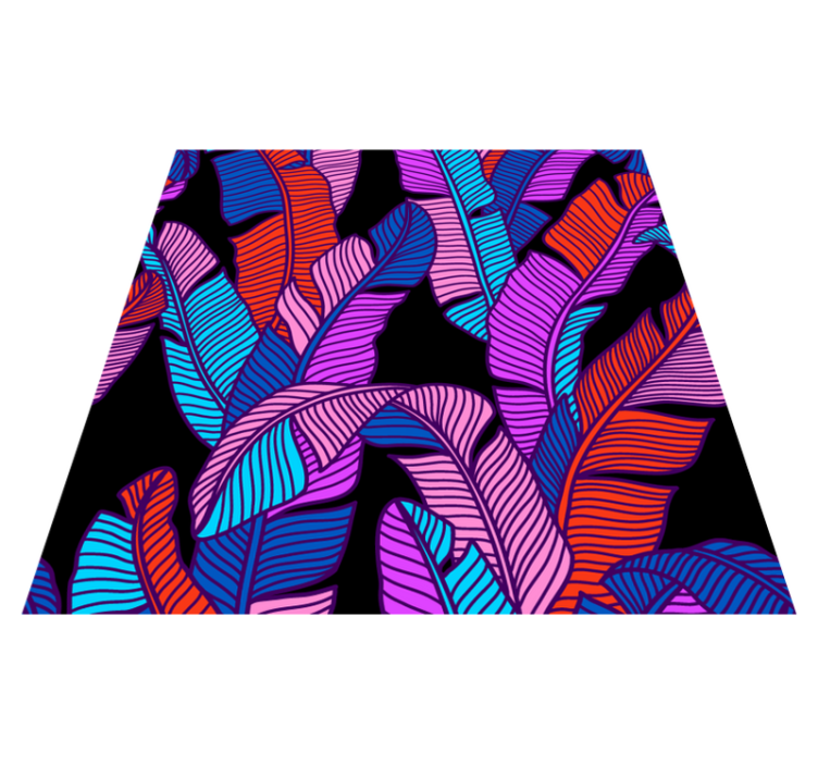 σχέδιο σχήματος με φύλλα τετράγωνο χαλί βινυλίου - TenStickers