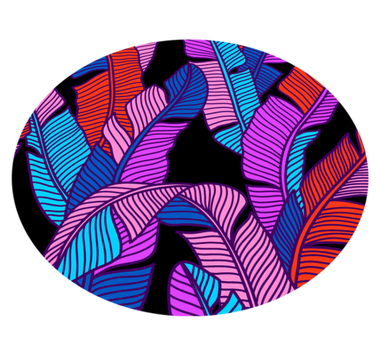 μοντέρνα πολύχρωμα φυτά μοτίβο κυκλικό χαλί - TenStickers