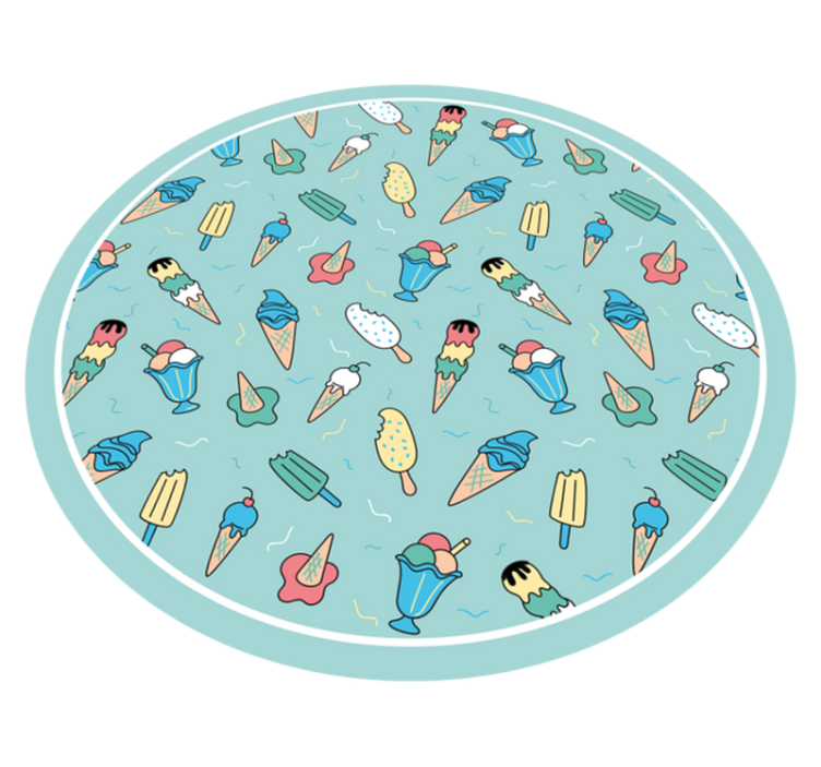 χειροποίητο καλοκαιρινό παγωτό μοτίβο μοντέρνο χαλί - TenStickers