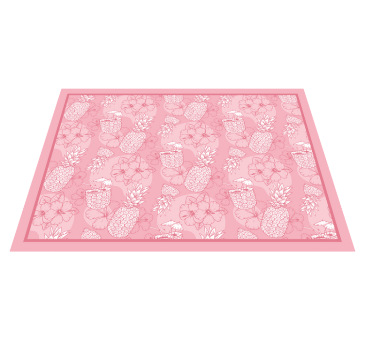 χειροποίητο ροζ καλοκαιρινό μοτίβο μοντέρνο χαλί - TenStickers