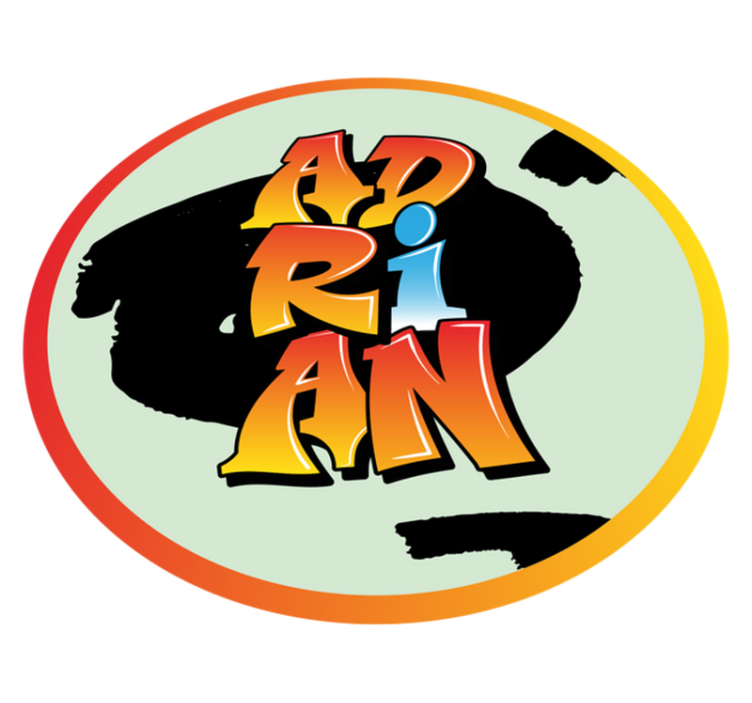 Βινυλιακό χαλί με όνομα πολύχρωμο σχέδιο ονόματος - TenStickers