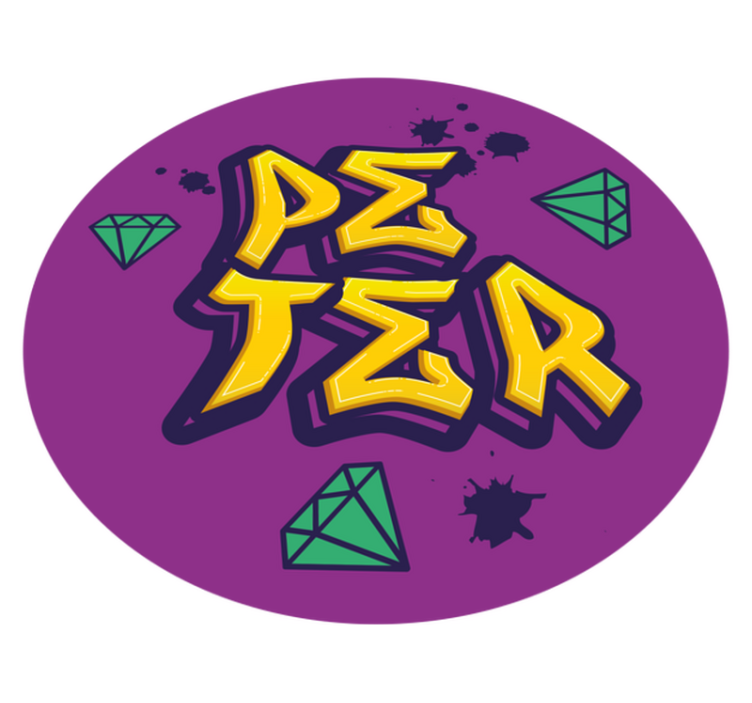 Βινυλιακό χαλί με όνομα τέχνη και διαμάντια - TenStickers