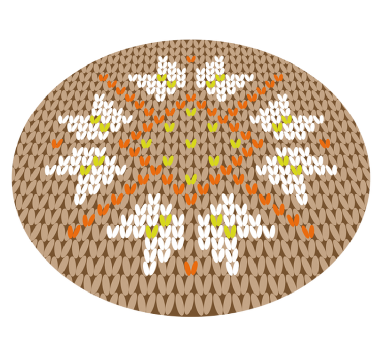 Floral μπεζ φυσική ίνα υφή χαλί - TenStickers