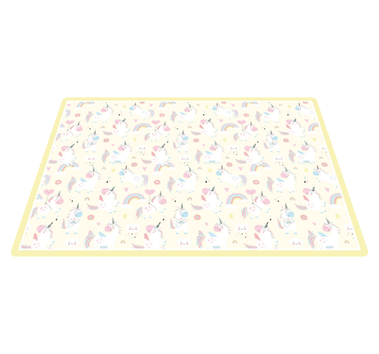 ευτυχισμένοι μονόκεροι στη χώρα των θαυμάτων χαλί βινυλίου για πα - TenStickers