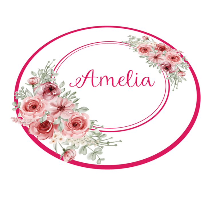 χαλί κρεβατοκάμαρας λουλουδάτο μονόγραμμα με όνομα - TenStickers