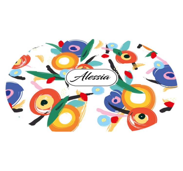 πολύχρωμα αφηρημένα λουλούδια τέχνης εξατομικευμένο χαλάκι - TenStickers