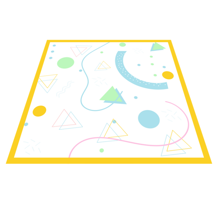 πράσινο και μπλε τρίγωνο μοτίβο βινυλίου χαλί - TenStickers