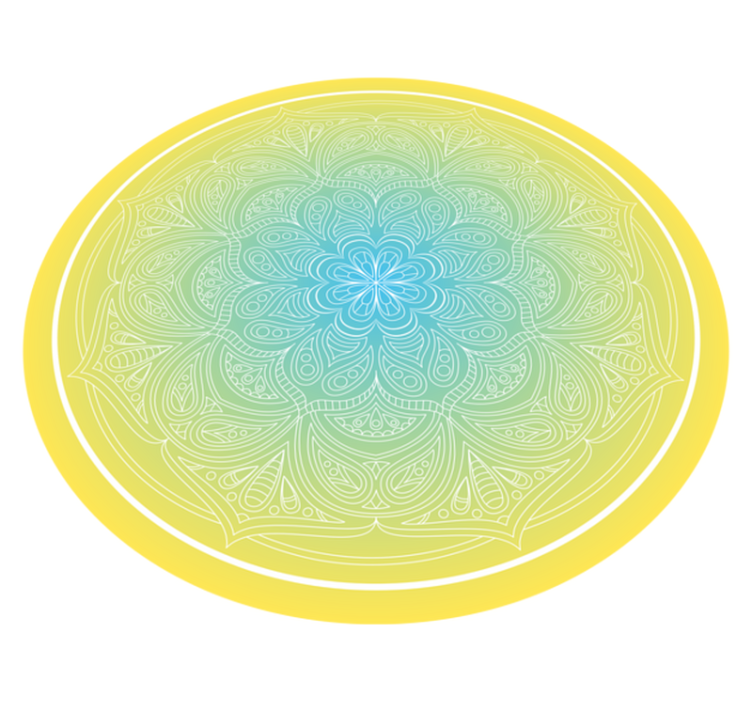 μπλε και κίτρινο χαλί βινυλίου μοτίβο μάνταλα - TenStickers