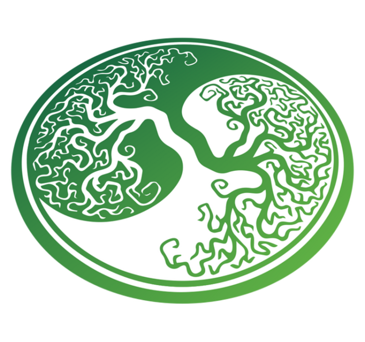 αυθεντικό κυκλικό χαλί δέντρου ζωής γιν γιανγκ - TenStickers