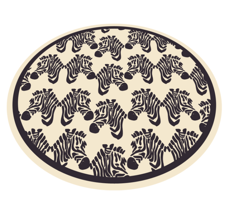 ζέβρα μπεζ πρόσωπα ζώων χαλί - TenStickers