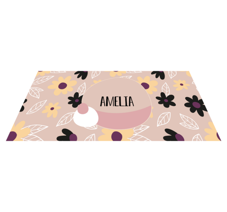 πολύχρωμα μοντέρνα λουλούδια εξατομικευμένο χαλάκι - TenStickers