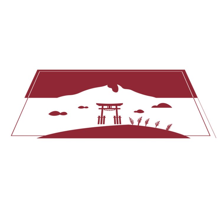 χαλί παγκόσμιου χάρτη ιαπωνικό τοπίο - TenStickers