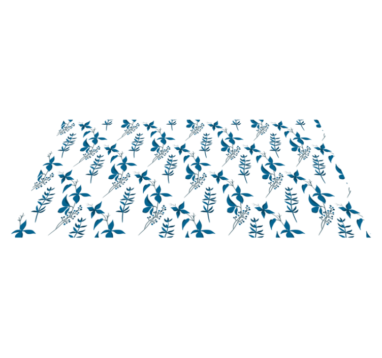 μπλε μοτίβο λουλουδάτο χαλί - TenStickers