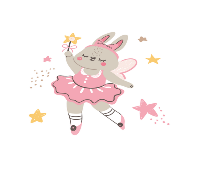 παιδικό χαλί δαπέδου χορευτικό κουνέλι με ραβδί - TenStickers