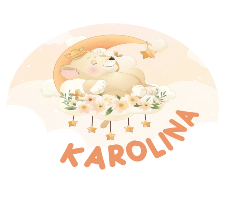 Βινυλιακό χαλί με όνομα νυσταγμένο λιοντάρι - TenStickers