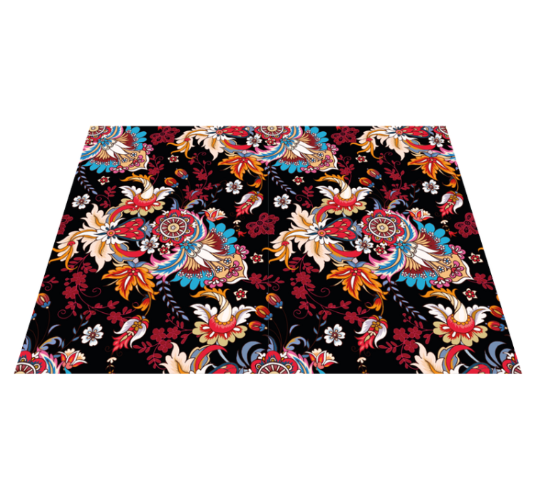 πολύχρωμο μοντέρνο έθνικ λαϊκή τέχνη floral χαλί - TenStickers