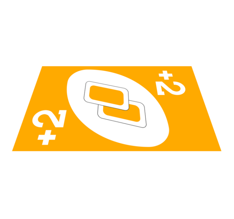 κάρτες uno συν δύο σε κίτρινο έφηβο χαλί βινυλίου - TenStickers