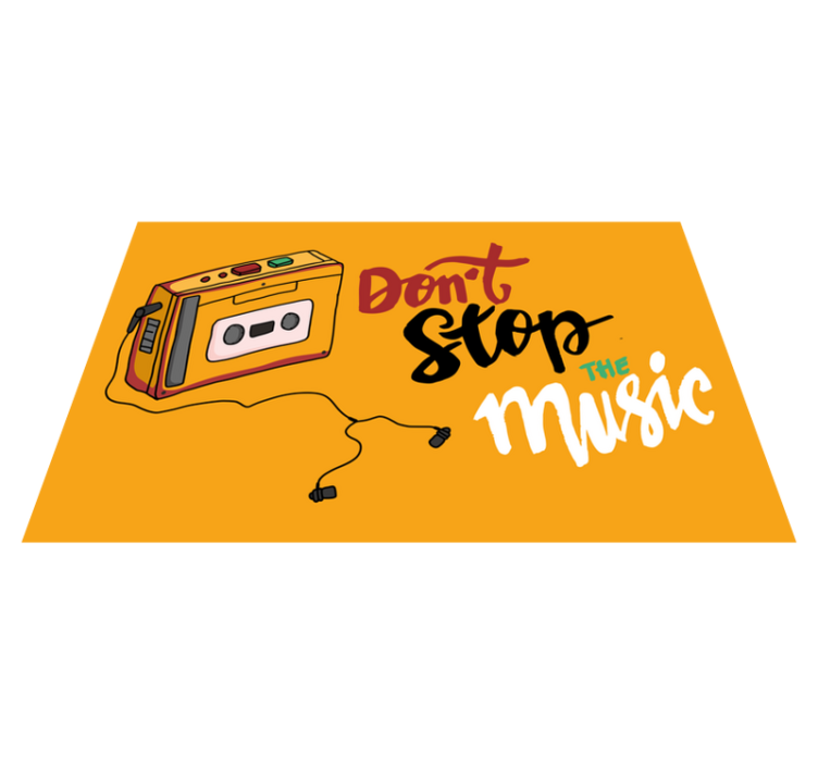 ρετρό walkman κασέτα εικονογράφηση vintage χαλί - TenStickers