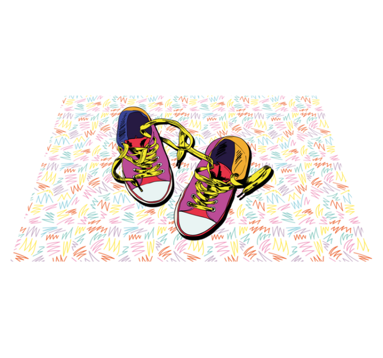 Converse illustration 80s vintage χαλί παπουτσιών - TenStickers