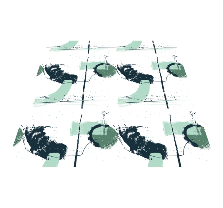 Μινιμαλιστικό χαλί από βινύλιο αφηρημένες πράσινες πινελιές - TenStickers