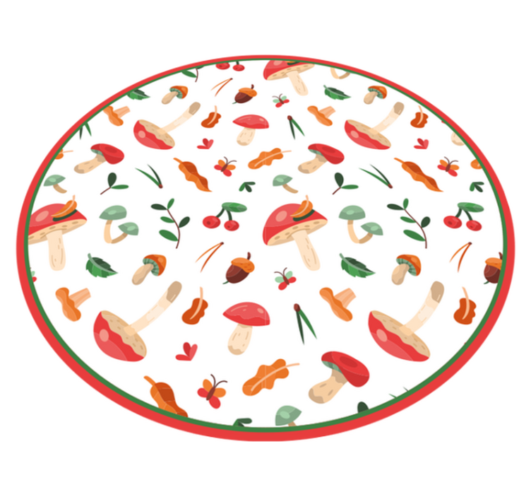 xαλί βινυλίου με λουλούδια λουλουδάτο μοτίβο μανιταριού - TenStickers