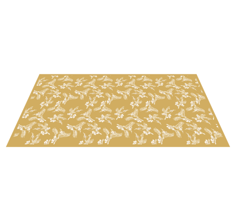 Ιαπωνικό χαλί ζώων με λουλούδια και πουλιά - TenStickers