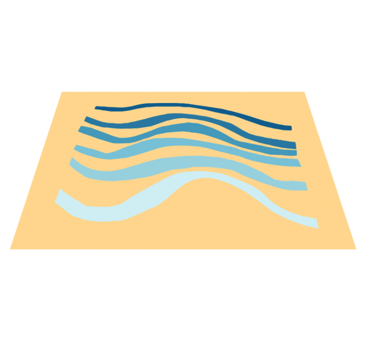 Μινιμαλιστικό χαλί από βινύλιο καμπυλωτό μοτίβο κύματος - TenStickers