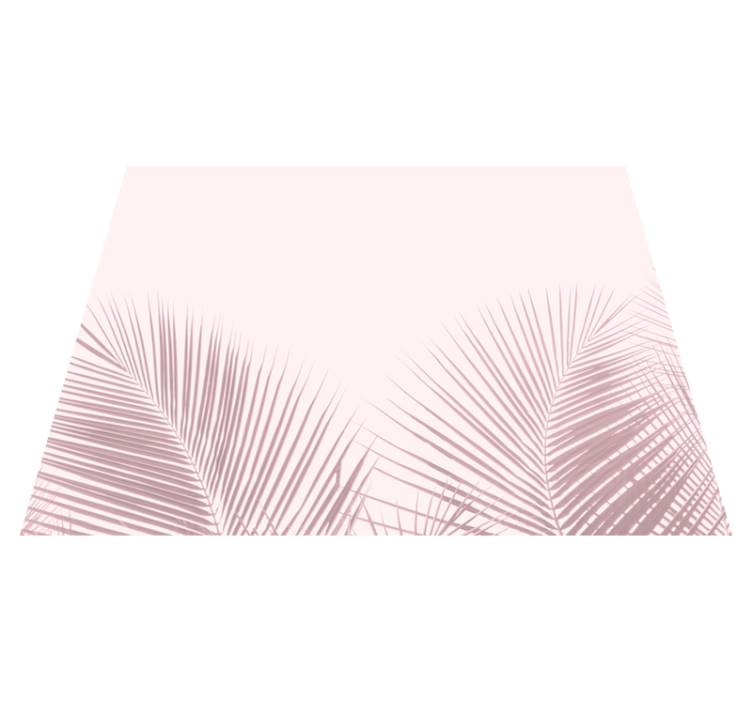 λουλουδάτο χαλί με ροζ φύλλα φοίνικα στυλ kawaii - TenStickers