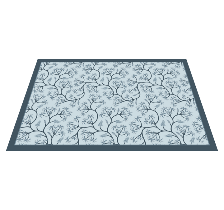 κλασικό γαλάζιο φλοράλ χαλί - TenStickers