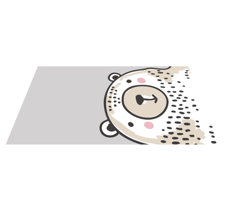 λευκή αρκούδα σε γκρι φόντο με ζώα χαλί - TenStickers