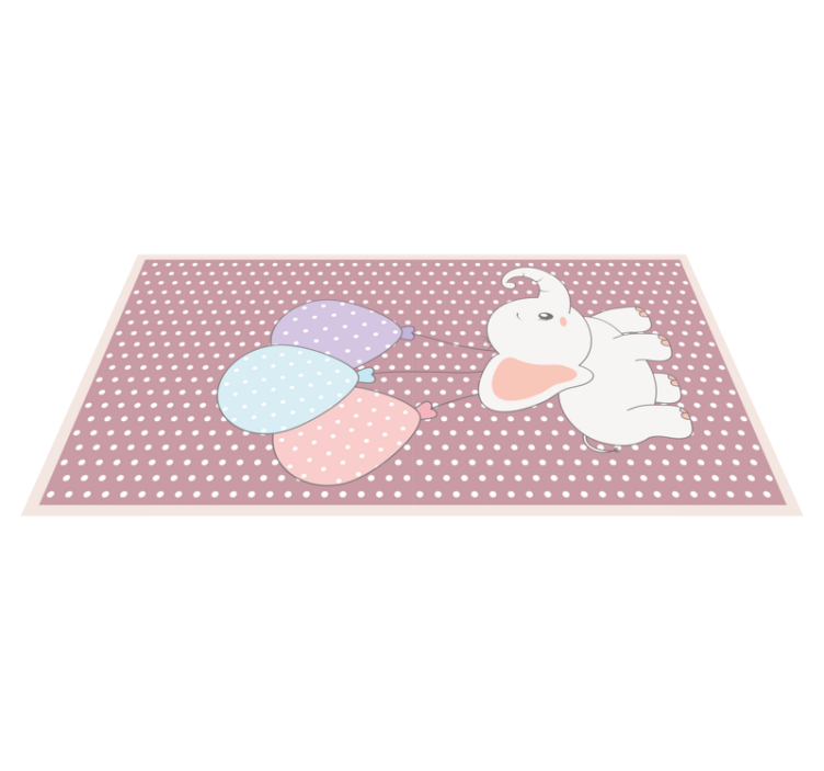 Βινυλιακό χαλί νηπιαγωγείου παιχνίδι με μπαλόνι ελέφαντα - TenStickers