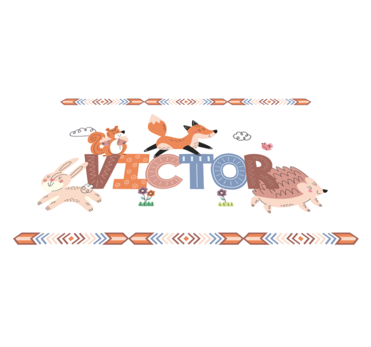 xαλί βινυλίου με ανάγλυφο όνομα προσαρμόσιμα πλάσματα - TenStickers