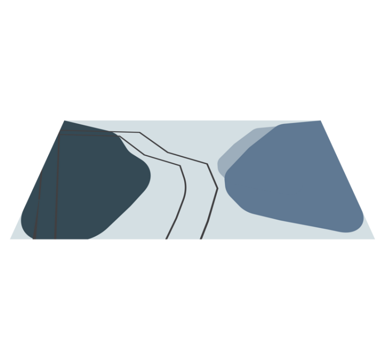 λευκό και μπλε αφηρημένο χαλί μίνιμαλ σχεδίου - TenStickers