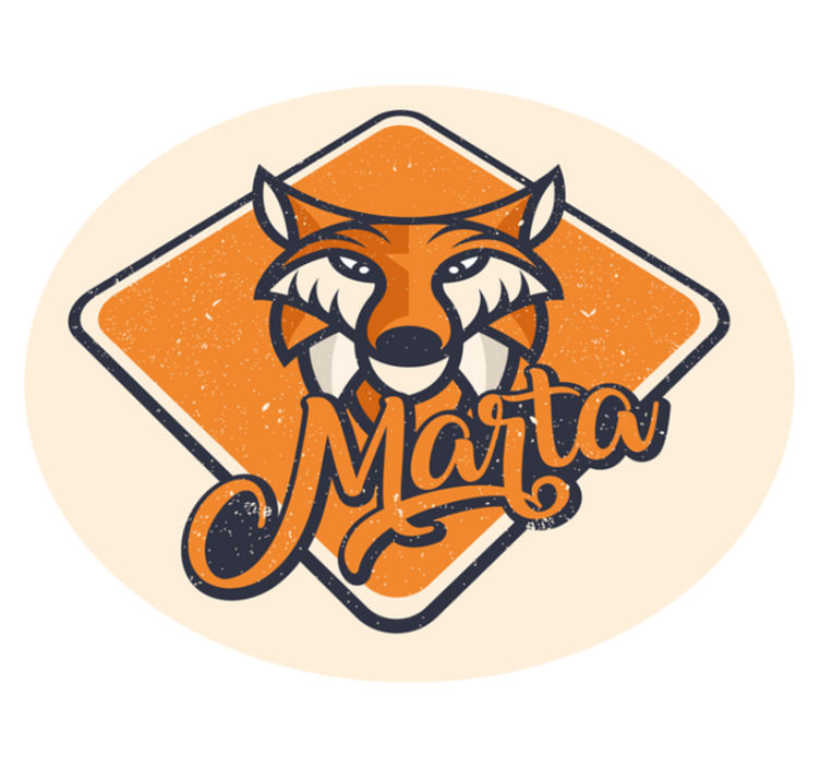 γεωμετρικά-ζώα μοντέρνα αλεπού προσαρμοσμένο χαλί - TenStickers