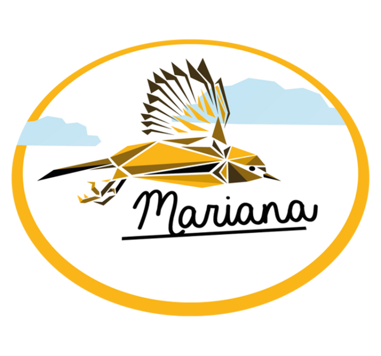 Βινυλιακό χαλί με όνομα εξατομικευμένο πουλί - TenStickers