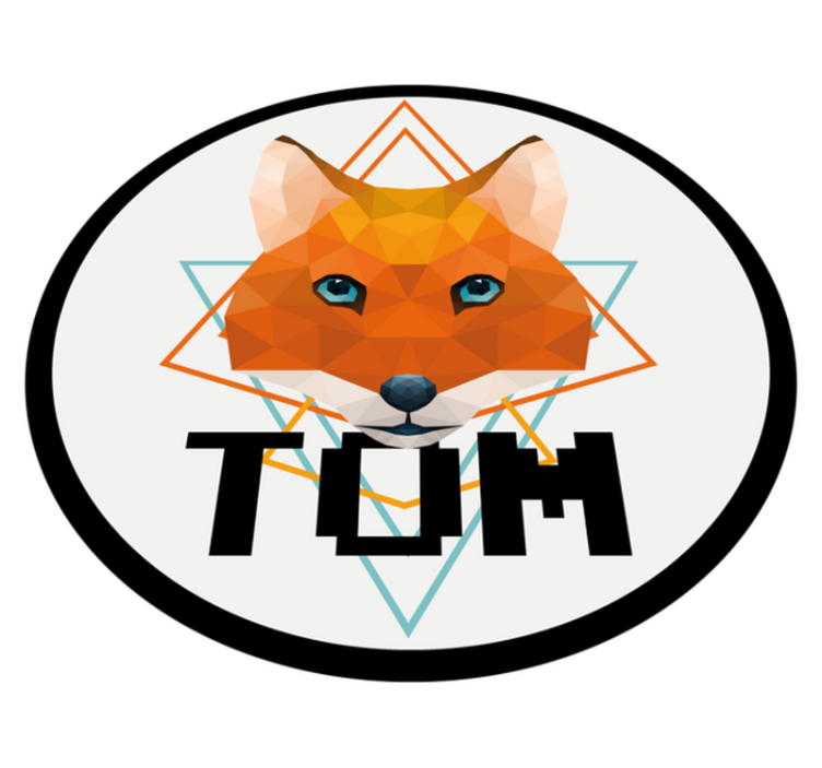 γεωμετρικά-ζώα άγρια αλεπού εξατομικευμένο χαλάκι - TenStickers