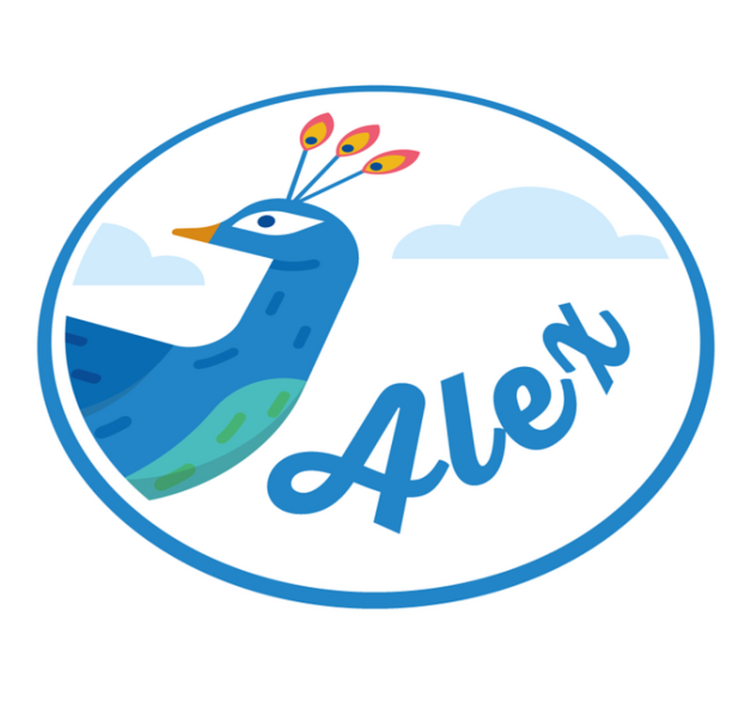 Βινυλιακό χαλί με όνομα προσαρμόσιμο παγώνι - TenStickers